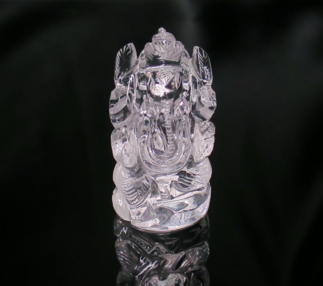 【高品質】　ヒマラヤ水晶　ガネーシャ インド産]ヒマラヤ水晶ガネーシャ像（ミニサイズ） - 埼玉県吉川