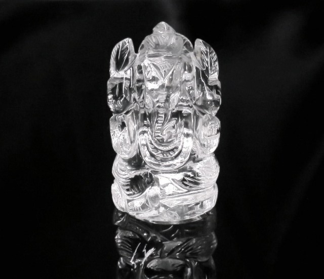 インド産ヒマラヤ水晶ガネーシャ像