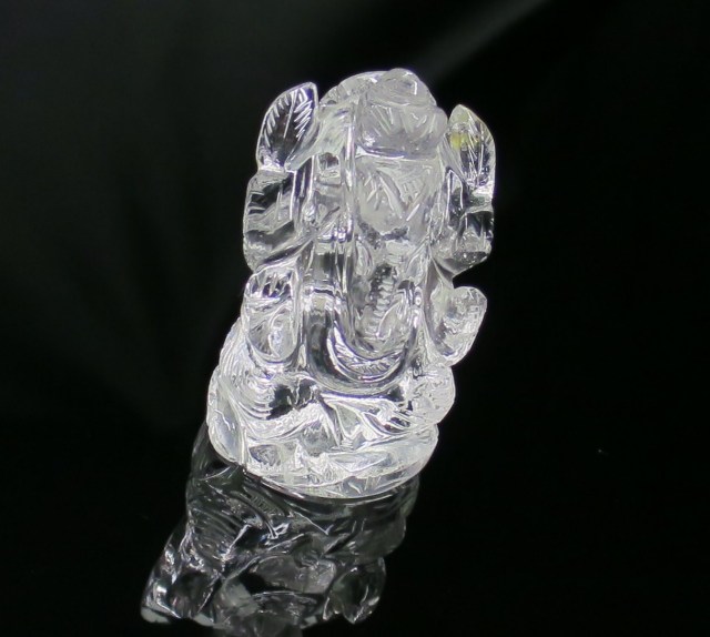GN0031 【稀少・美品】 インド産ヒマラヤ水晶 ガネーシャ 水晶 ９１ｇ
