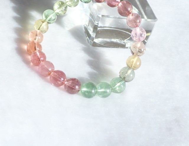TA0391　【店長おすすめ】　アフガニスタン産　キャンディーカラートルマリン　SA　８．５ｍｍ～９ｍｍ　ブレスレット