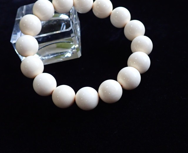 マンモス牙　ビーズ　合法象牙　最終価額 MJ0019 【限定価格】 ☆当店初入荷☆ マンモス 牙（マンモス