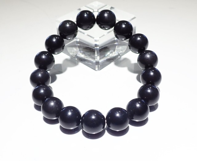 AB2283 【珍品】 雨畑ブラックシリカ 12mm ブレスレット