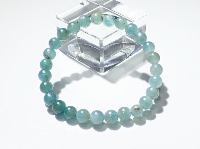 GQ0002　☆クリアランスセール☆　グランディディエライト（Grandidierite）　６．５ｍｍ～７ｍｍ　ブレスレット　☆宝石鑑別書付き☆　 ☆各種セール・ポイント付与対象外☆