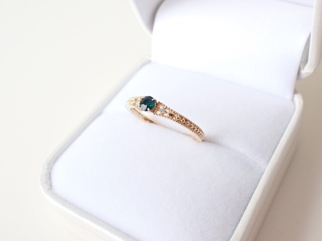 完成品 ⁂天然⁂ ◇グランディディエライト K１８リング#10◇ 0.15ｃｔ
