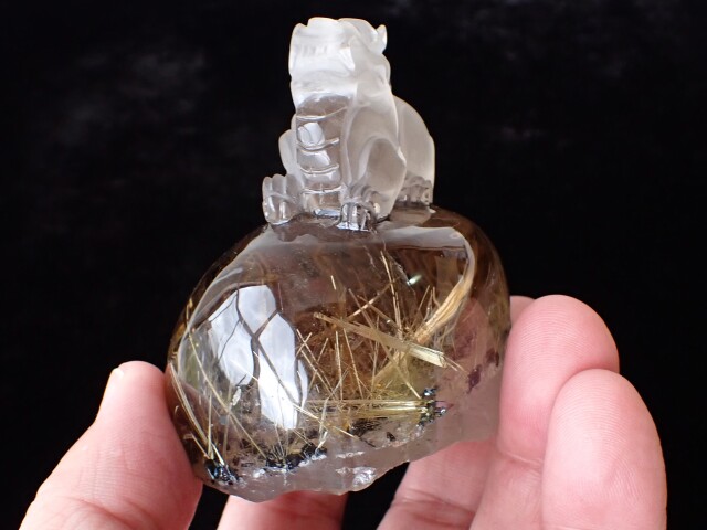 アクチノライトインクォーツ貔貅