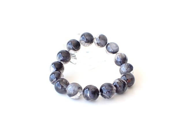 プラチナルチル×ラブラドライトのブレスレット ☆圧倒的存在感！たっぷりルチル☆透明感あり☆異彩を放つ別格の