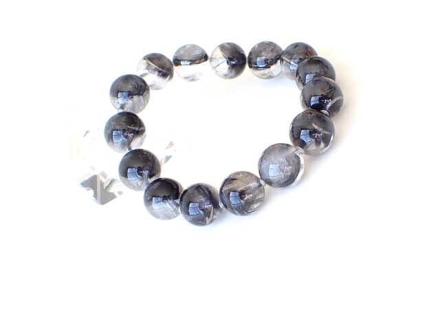 RE0747 ブラックプラチナルチルクォーツ 13mm ブレスレット