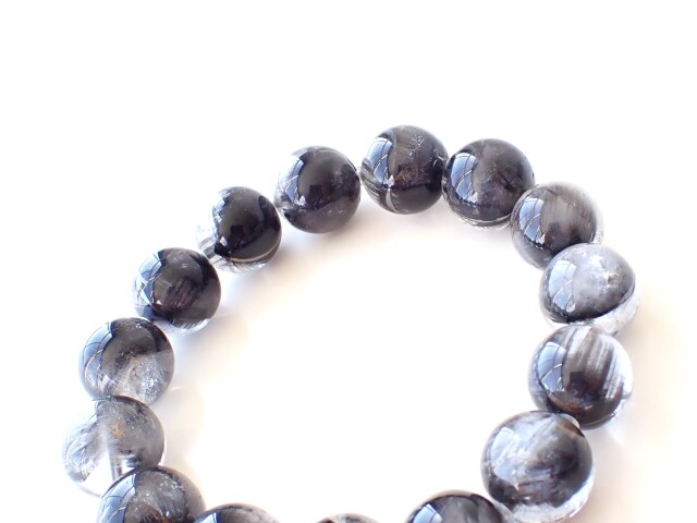 プラチナルチル×ラブラドライトのブレスレット 最高級!プラチナルチルクォーツSAupの13～13.8mmブレスレット