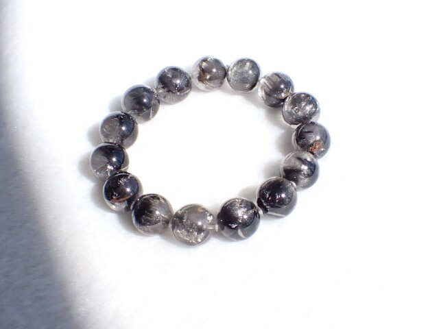 RE0747 ブラックプラチナルチルクォーツ 13mm ブレスレット