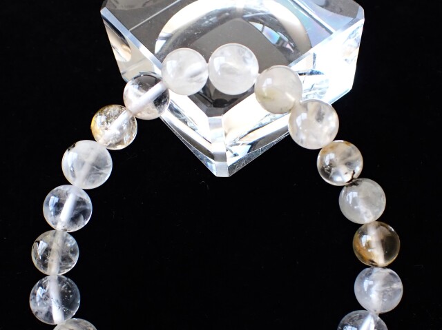 FI0247 ☆プレミアム☆ フェナカイト 8mm ブレスレット ☆宝石鑑別