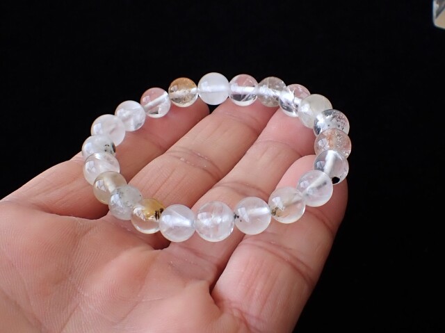 FI0247 ☆プレミアム☆ フェナカイト 8mm ブレスレット ☆宝石鑑別