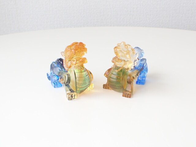 RF0022 瑠璃ガラス ヒキュウ(貔貅) ペア RF0022 瑠璃ガラス ヒキュウ(貔貅) ペア