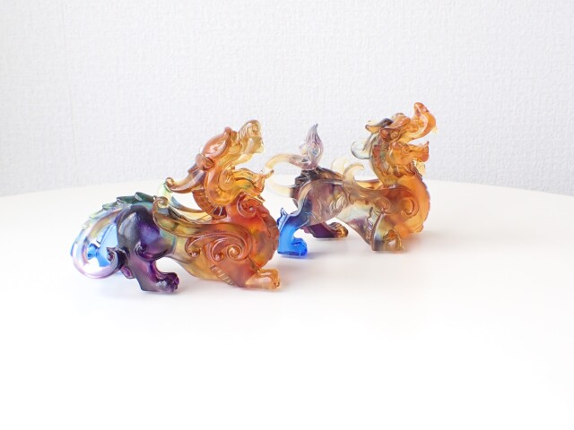 ひろみ様7【1926】貔貅セット 瑠璃 ガラス