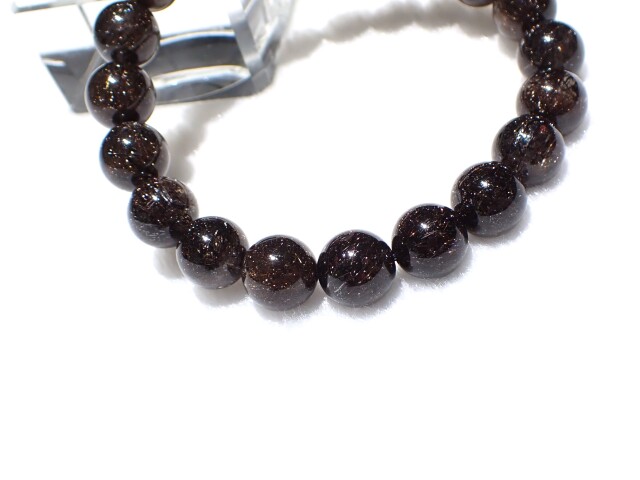 RE0781 ブラックルチルクォーツ 9．5mm～10mm ブレスレット