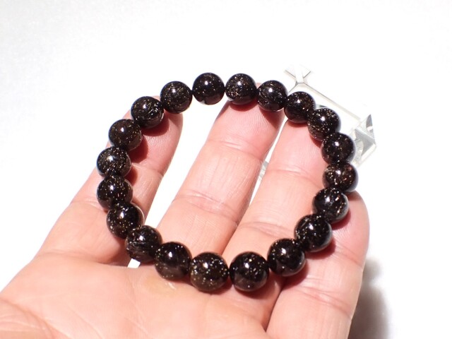RE0781 ブラックルチルクォーツ 9．5mm～10mm ブレスレット