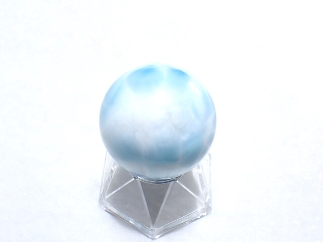 RA0377 ラリマー スフィア（丸玉） 直径：36mm ☆台座付き☆