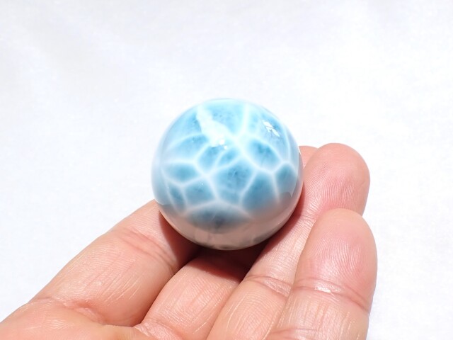 RA0377 ラリマー スフィア（丸玉） 直径：36mm ☆台座付き☆