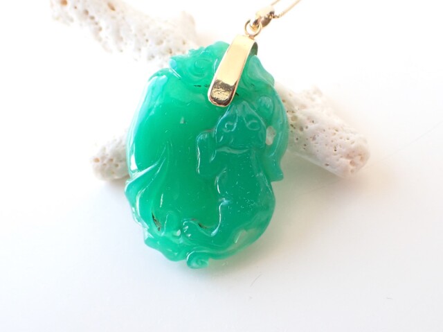 クリソプレーズペンダントトップ