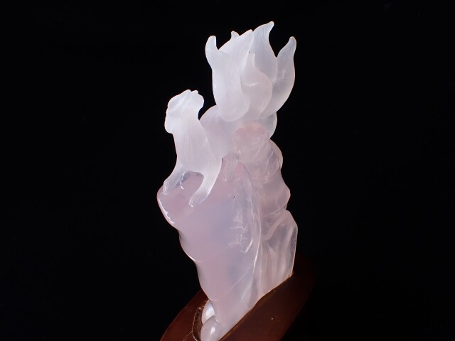 九尾狐（水晶×ローズクォーツ台座） 九尾狐（水晶×ローズクォーツ台座）