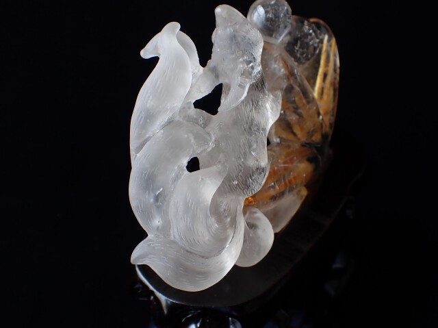 RE0656 【限定価格】 九尾の狐／太陽タイチンルチルクォーツ 105g