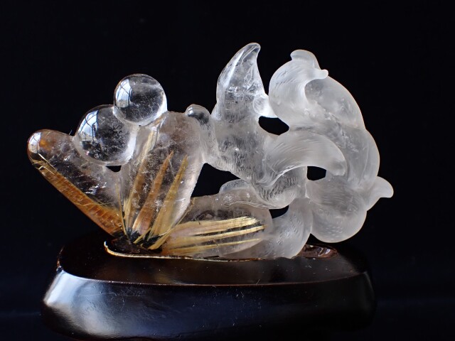 RE0656 【限定価格】 九尾の狐／太陽タイチンルチルクォーツ 105g