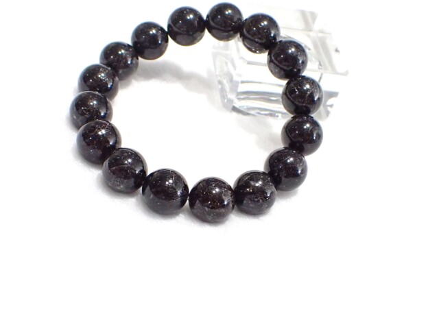 RE0720 ブラックルチルクォーツ 13．5mm ブレスレット
