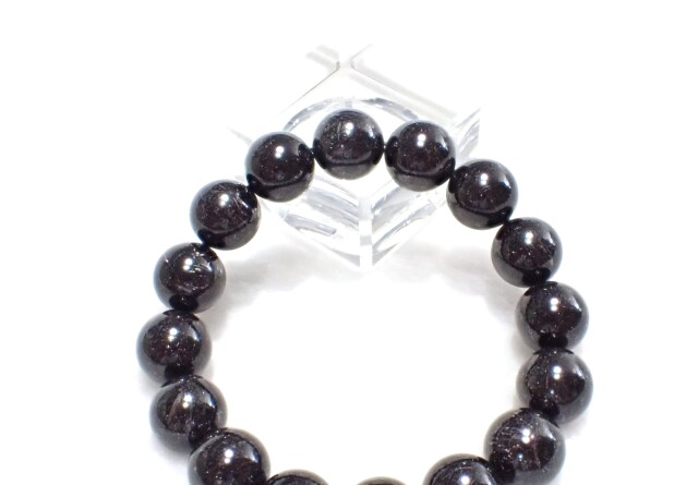 RE0719 ブラックルチルクォーツ 13mm ブレスレット