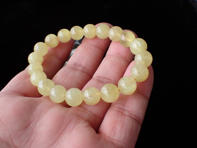 PL0043 【限定価格】 イエロープレナイト 9．3mm～10mm ブレスレット ネコポス対応可