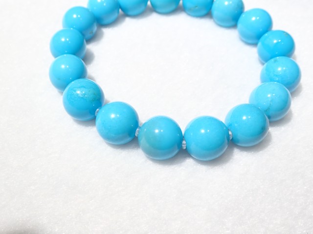 TL0062　【プレミアム】　☆稀少☆　アリゾナ産　スリーピングビューティーターコイズ　１１．８ｍｍ～１２．２ｍｍ　ブレスレット　☆宝石鑑別書付き☆