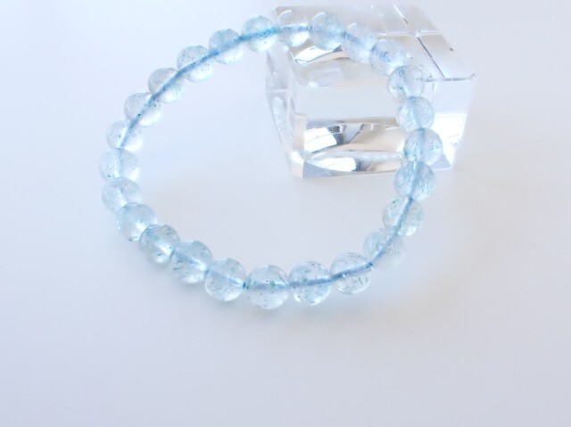 カイヤナイトインクォーツ　ブレスレット③ レア] カイヤナイト・フックサイト・イン・クォーツ