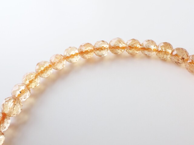 ★インペリアルトパーズ  ミラーボールカット 5.8ミリ珠 ブレス②(SA+) HE0185 【限定価格】 インペリアルトパーズ ミラーボールカット 5