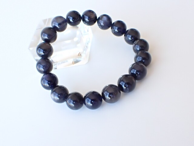 アイオライト ブレスレット 高品質++]ブラックスターアイオライトブレスレット（約10.5mm玉