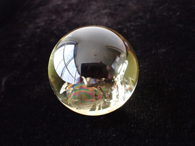 OD0126 オウロヴェルデクォーツ（Ouro verde quartz）／ファントム スフィア（丸玉） 直径：48mm