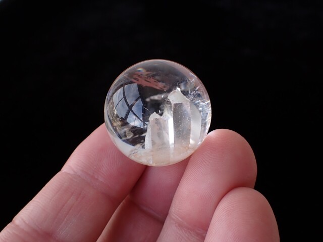 高品質クォーツインクォーツ貫入り水晶スフィア19.0mm